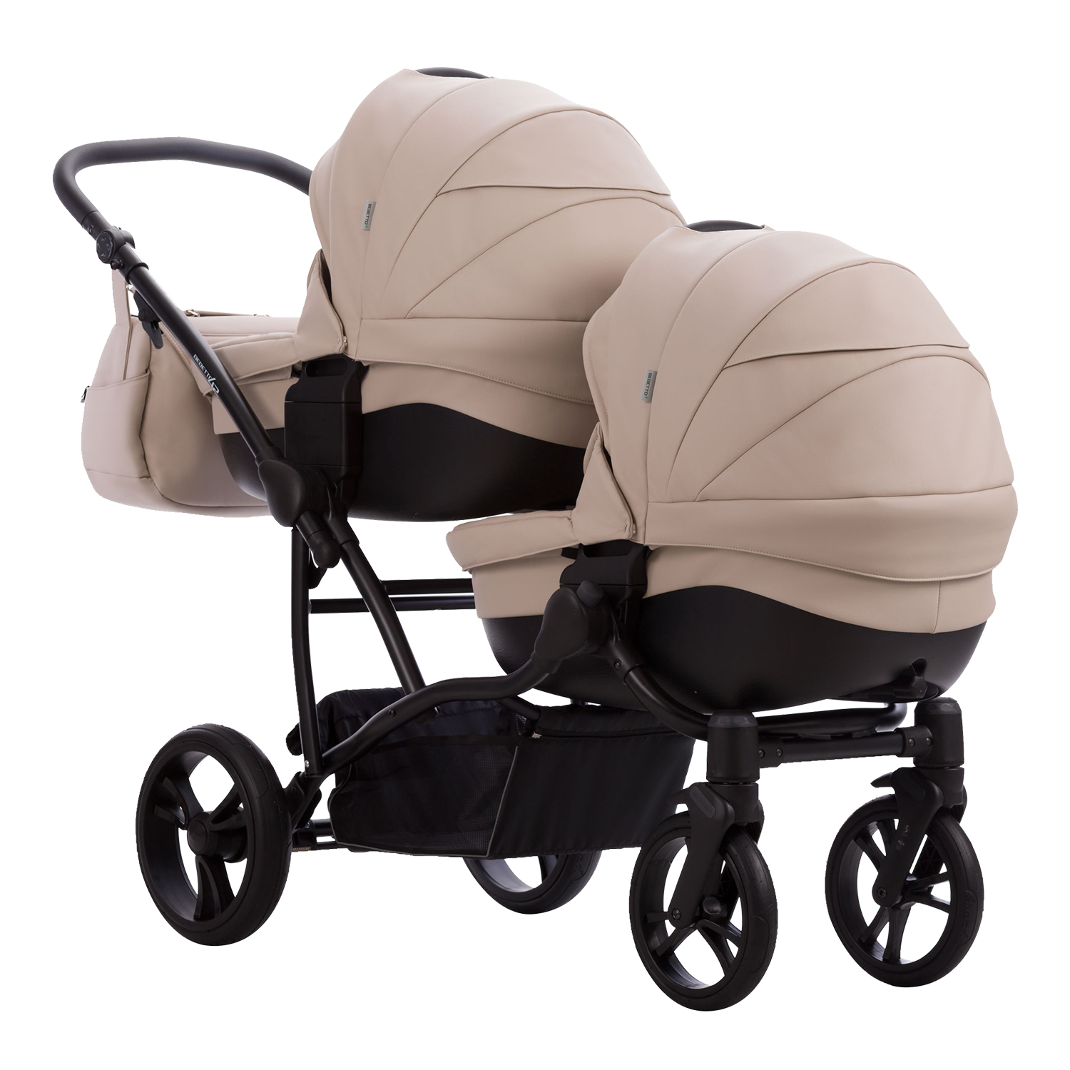 Коляска 2в1 Bebetto 42 Comfort Pro для двойни шасси Черное 02 - фото 3