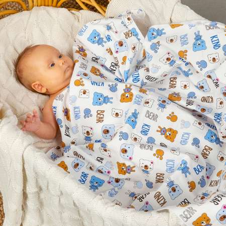 Пеленки фланелевые Чудо-чадо для новорожденных «Тейка» 85х120см мишки 2 шт