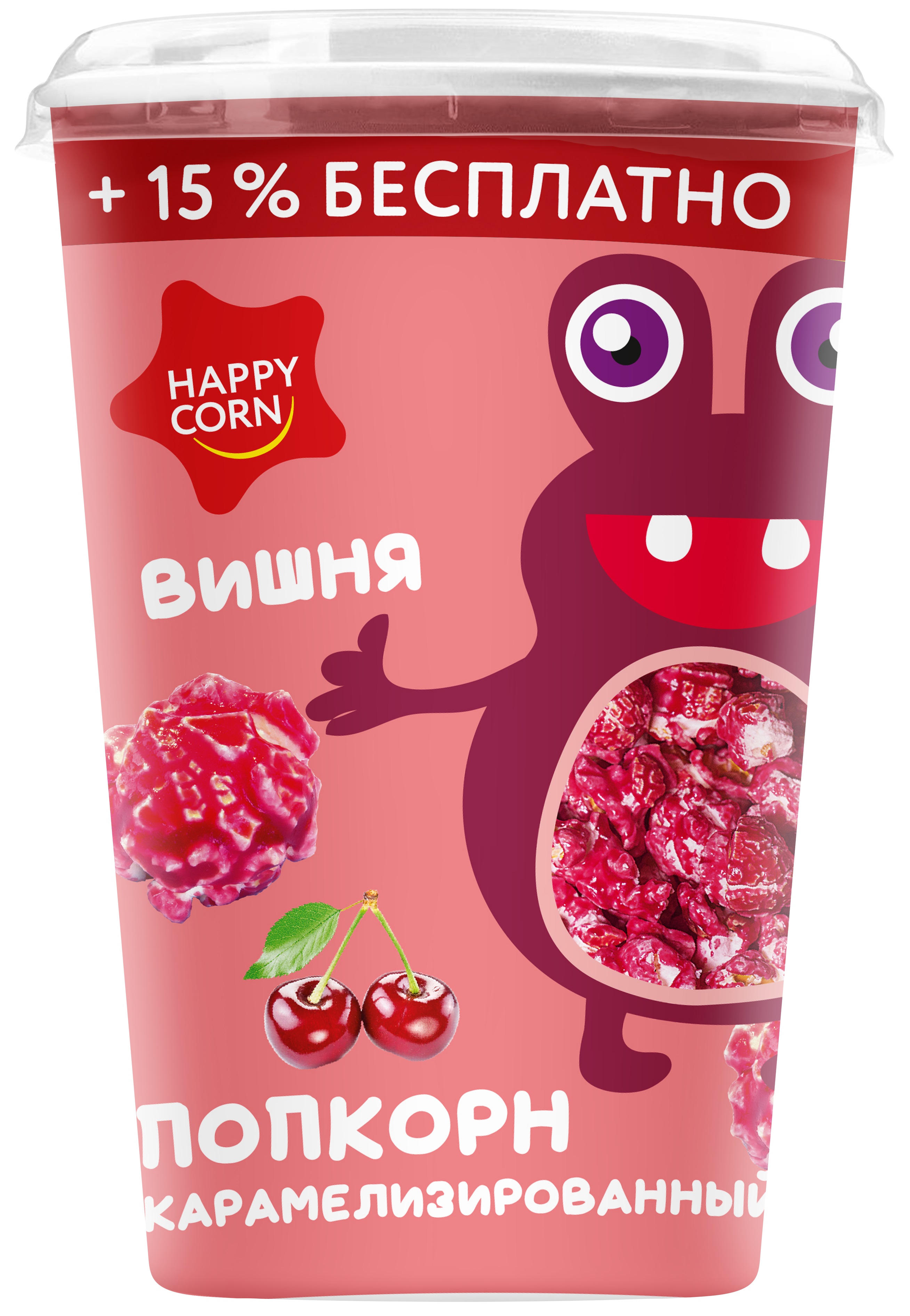 Попкорн готовый Happy Corn со вкусом Вишня в стакане 100 г