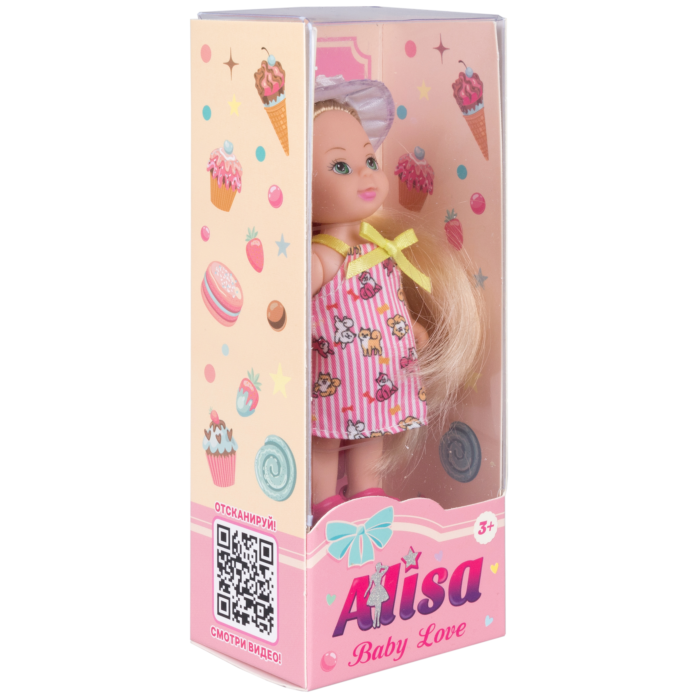 Кукла для девочки Alisa baby love 1TOY малышка мини в летней одежде в розовом платье в полоску 12 см Т25194-2 - фото 4