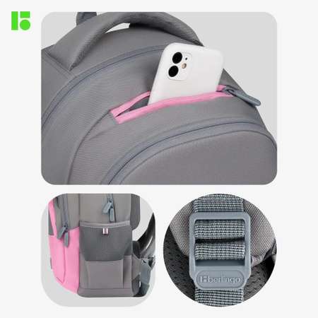 Рюкзак BERLINGO U3 Grey-pink