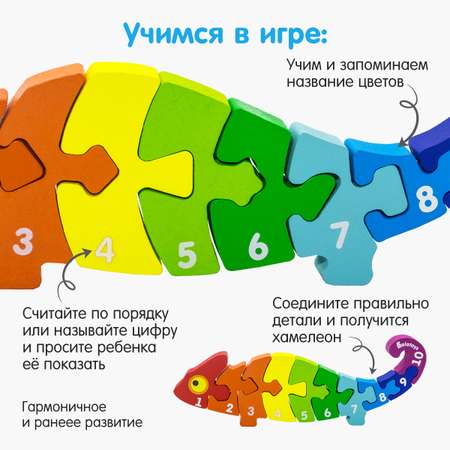 Пазл развивающая игрушка для малышей Alatoys Такса деревянная обучающая сортер Монтессори