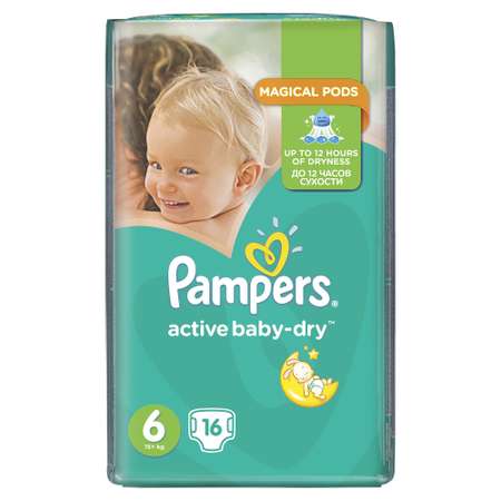 Подгузники Pampers Active Baby-Dry 16 шт. 6 15+ кг