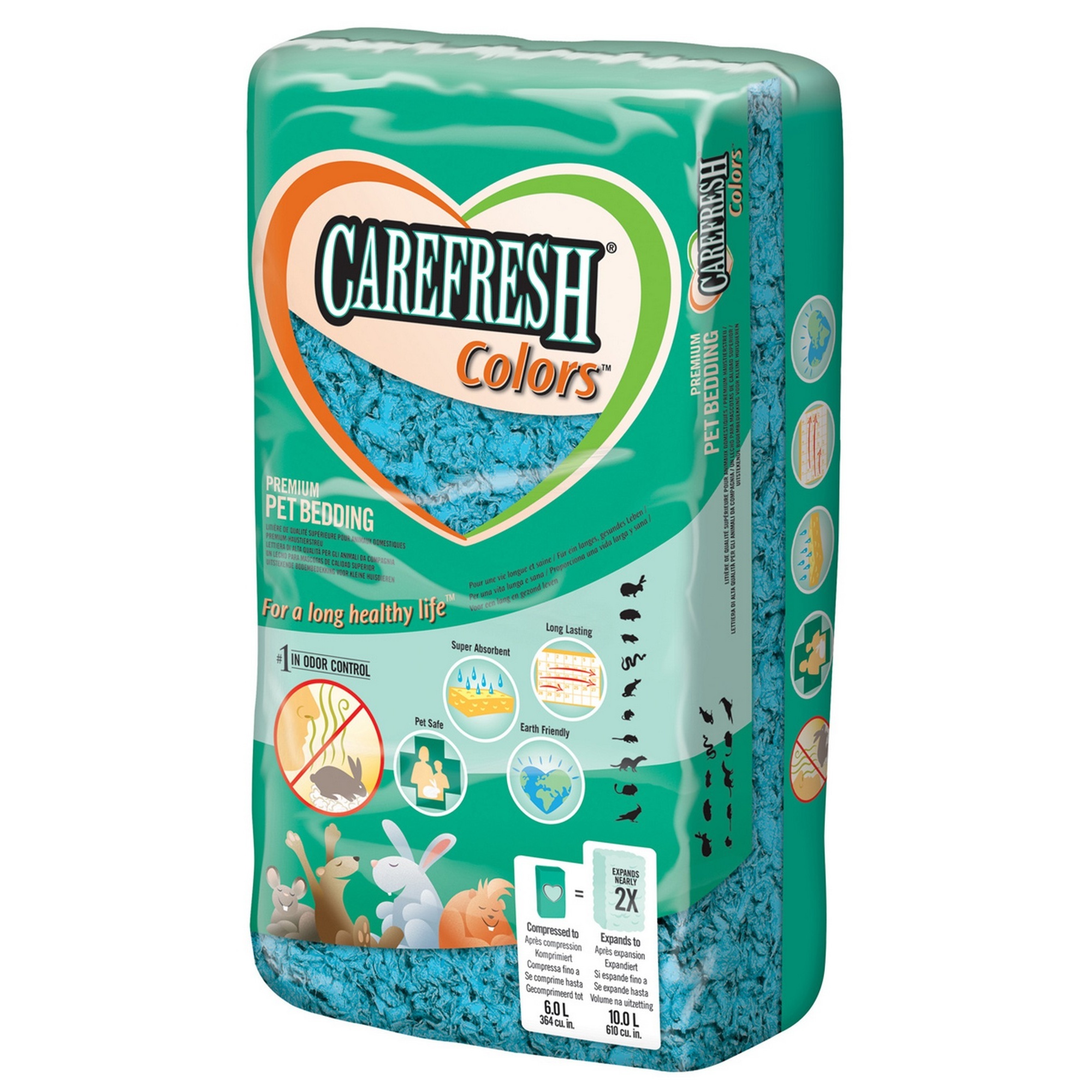 Наполнитель для мелких домашних животных CareFresh color бумажный впитывающий Голубой 1.135кг - фото 1