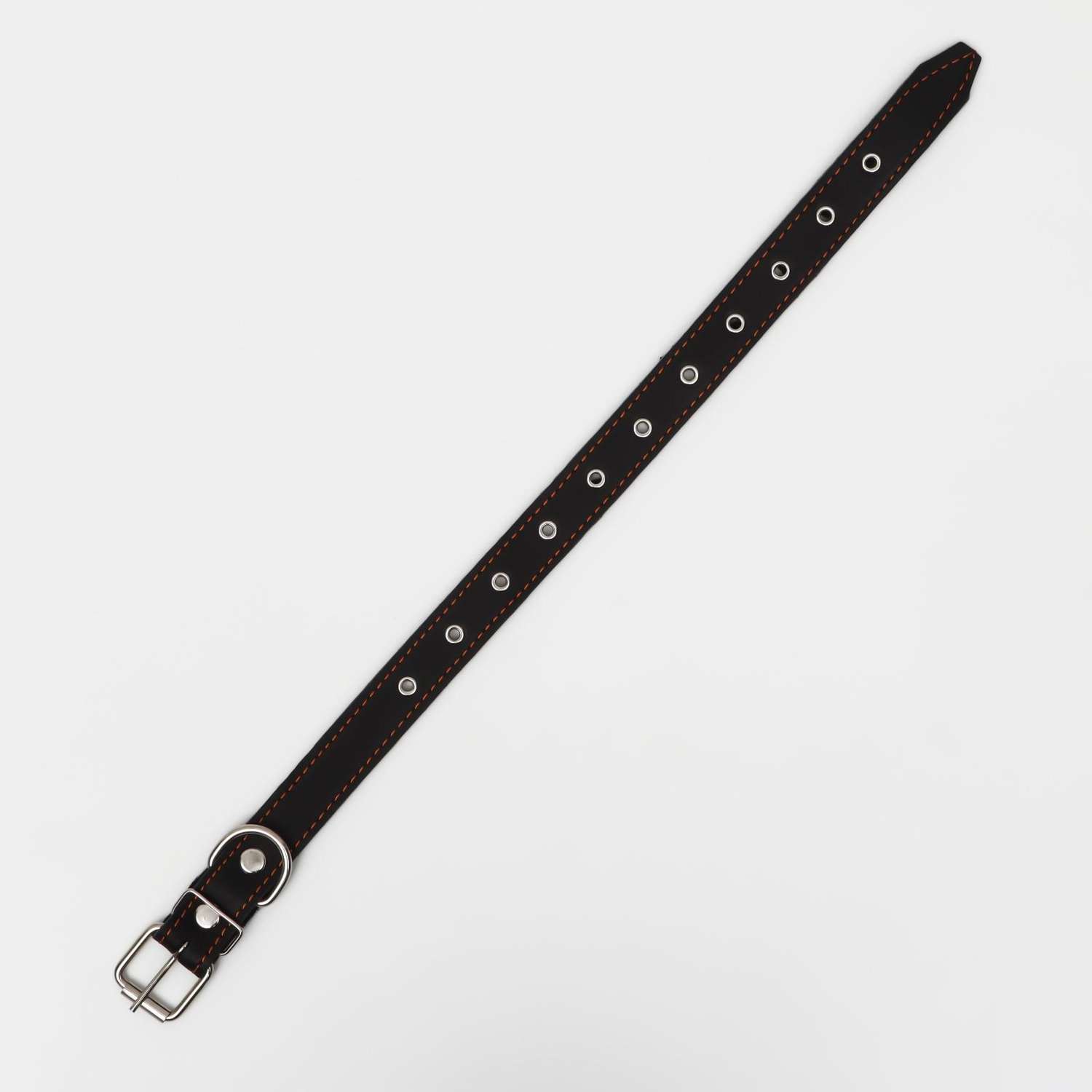 Ошейник Пижон кожаный на синтепоне безразмерный 65 х 3 см чёрный - фото 3