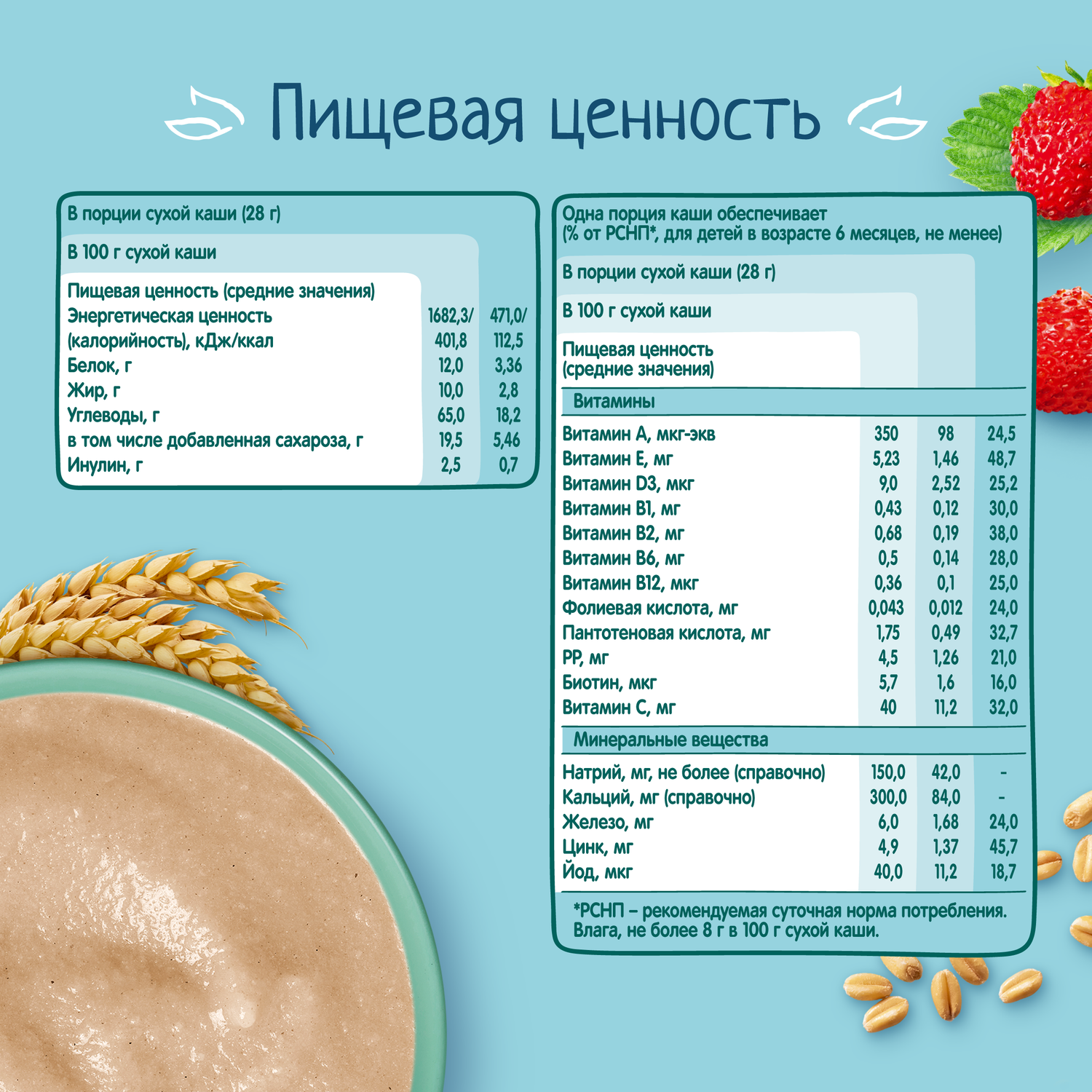 Каша молочная ФрутоНяня пшеничная яблоко/земляника 200г - фото 9