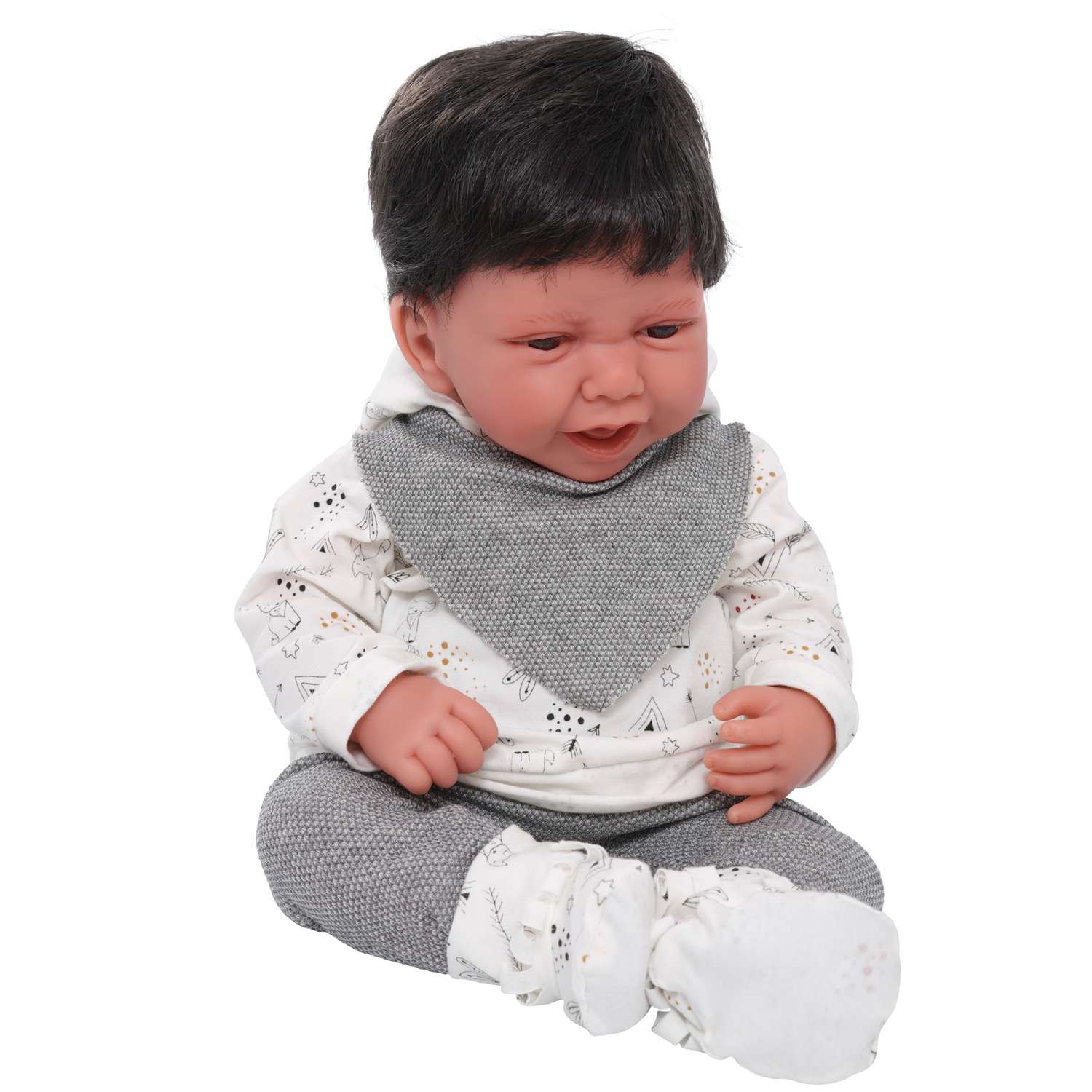 Кукла младенец Antonio Juan Реборн Эльза в сером 40 см мягконабивная 3389G - фото 10