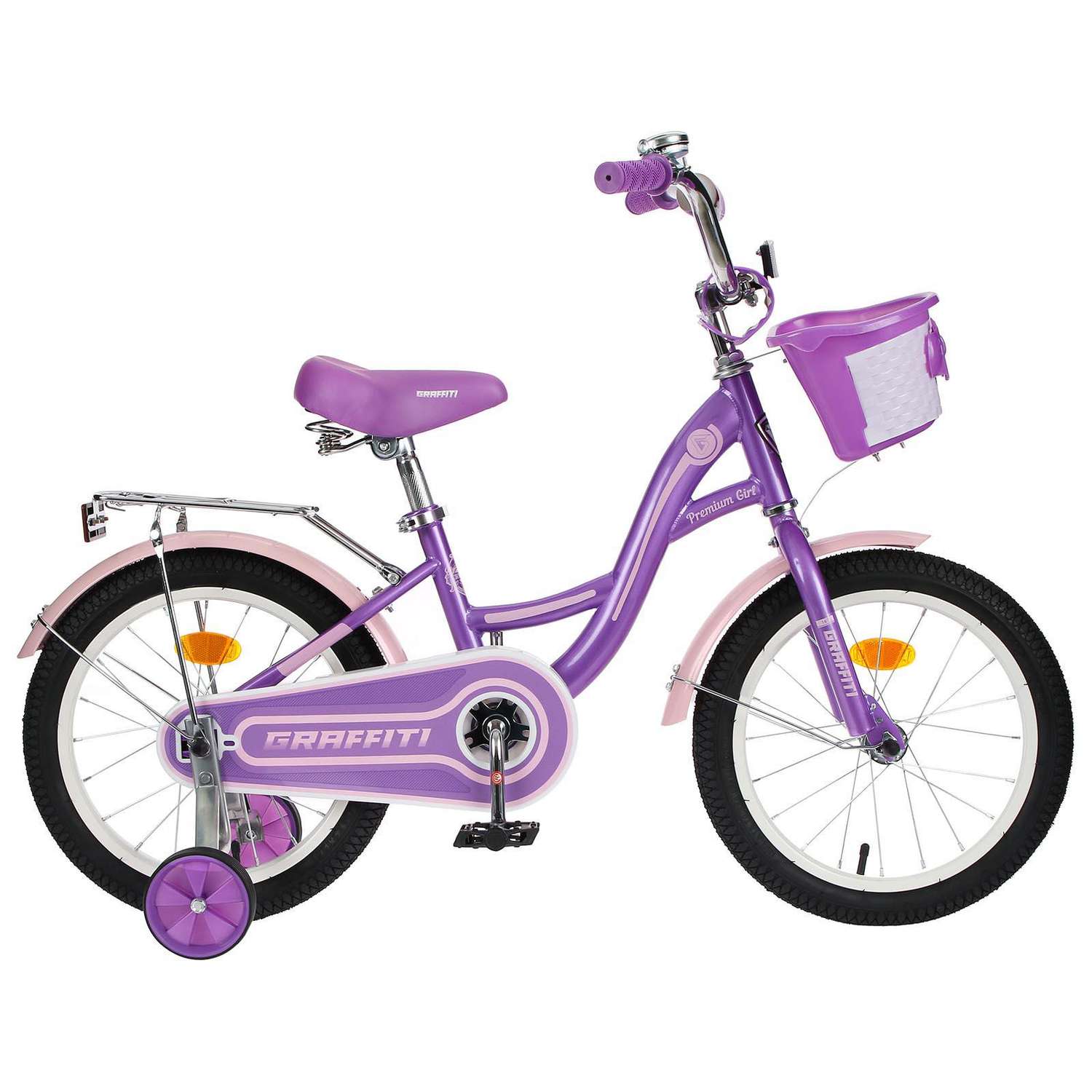 Велосипед GRAFFITI 16 Premium Girl цвет сиреневый/розовый - фото 1
