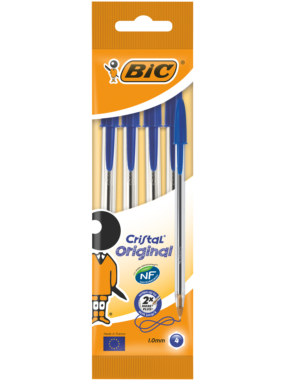 Ручка шариковая BIC Cristal Original синий 4 шт - фото 1