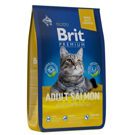 Корм для кошек Brit 8кг Premium Cat Adult Salmon с лососем сухой