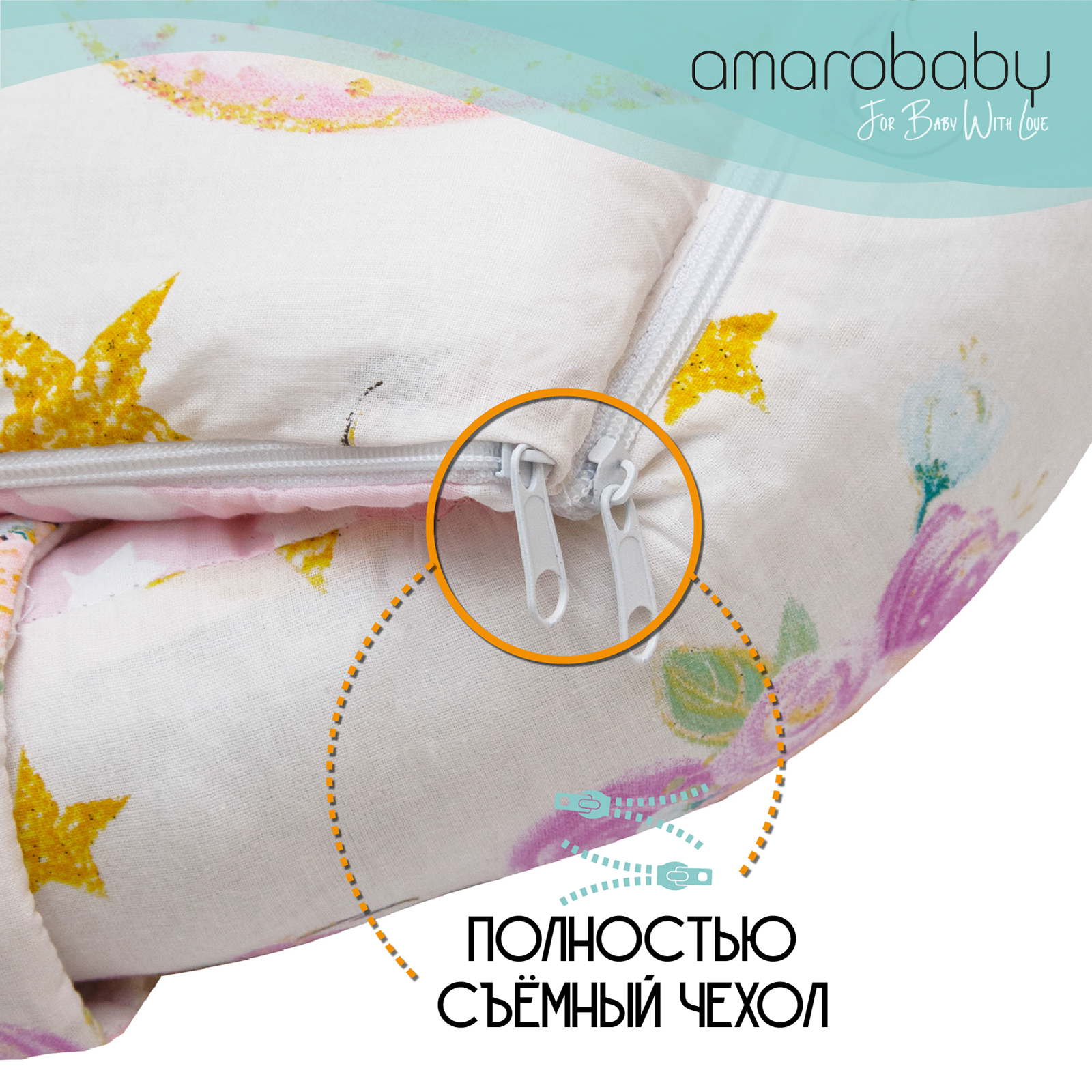 Подушка-позиционер Amarobaby Little Baby Сонные совушки Розовый - фото 7