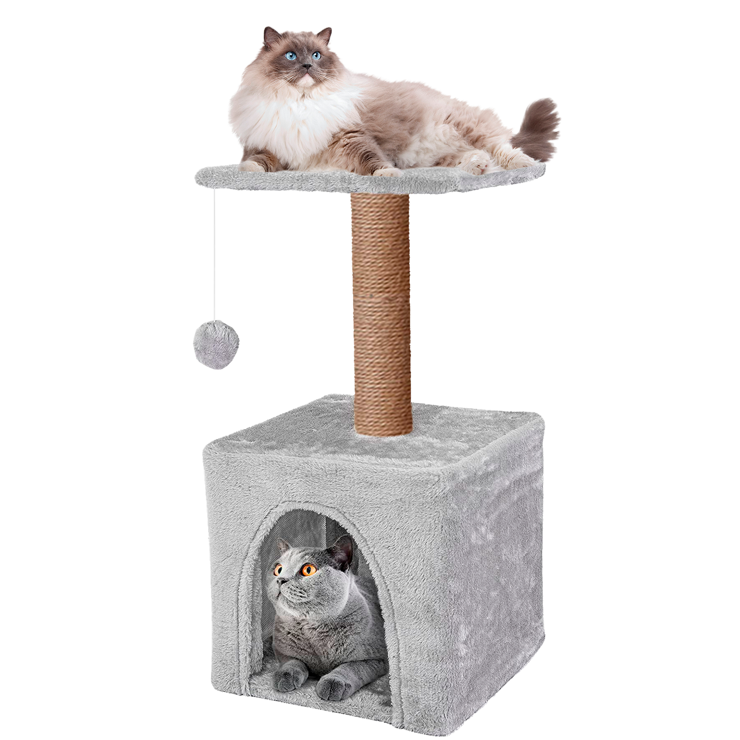 Домик для кошки с когтеточкой Pet БМФ Серый - фото 8