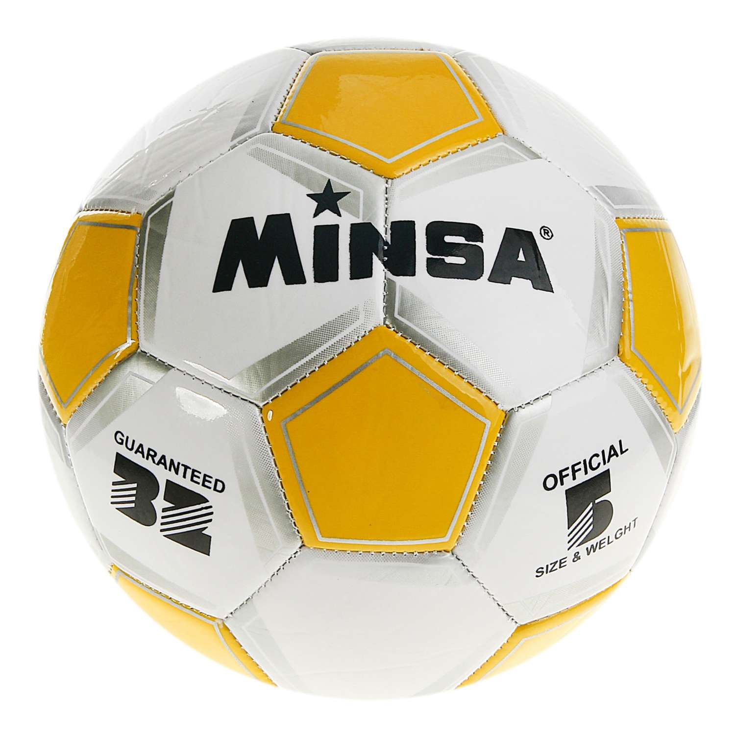 Мяч футбольный MINSA 12 панелей машинная сшивка - фото 1