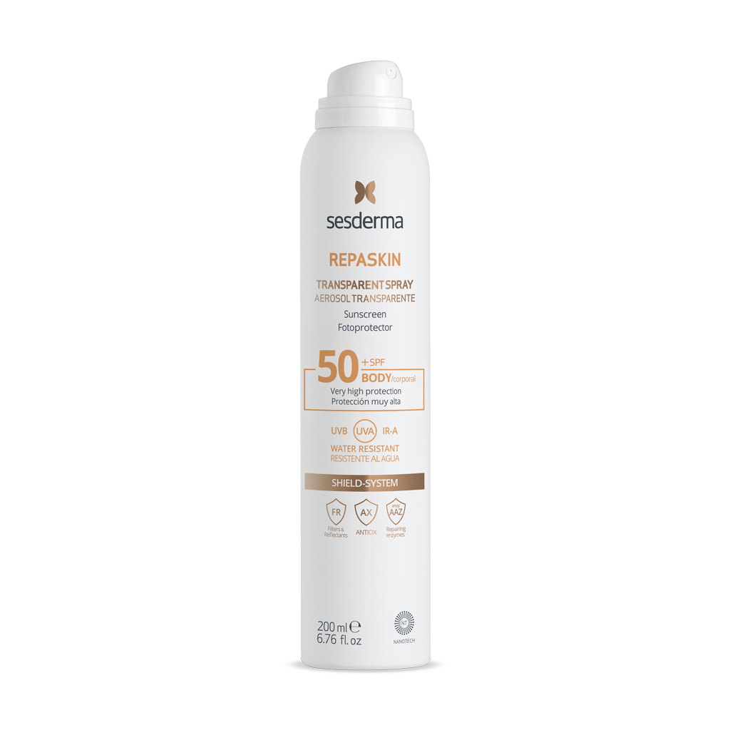 Спрей солнцезащитный для тела Sesderma 200мл Repaskin transparent spray Sunscreen body SPF50 - фото 1