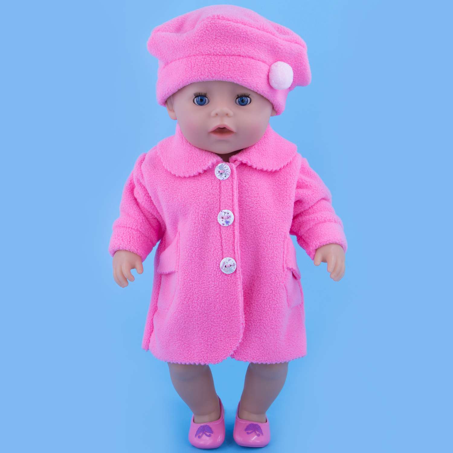 Комплект одежды Модница Пальто с беретом для пупса 43-48 см 6119 розовый 6119розовый - фото 4