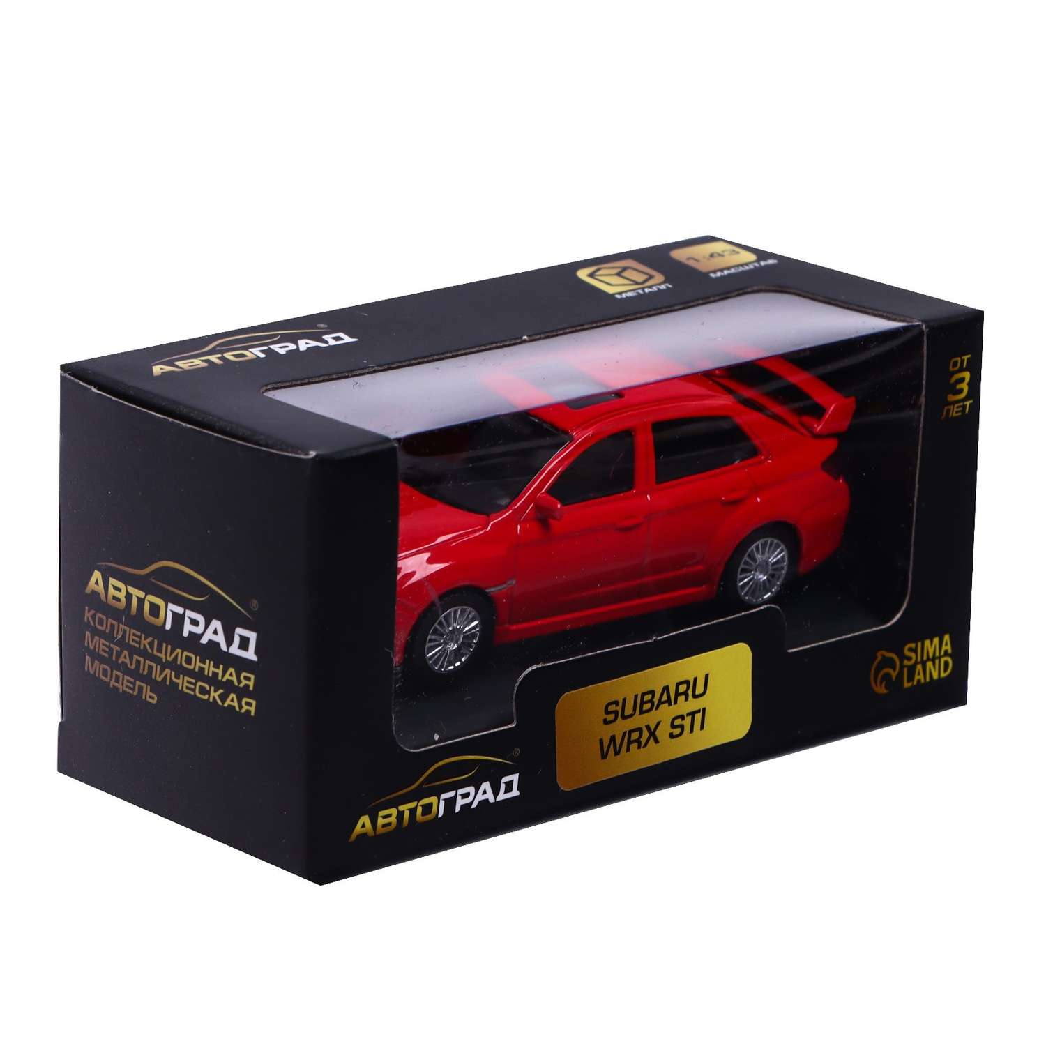 Машина Автоград металлическая SUBARU WRX STI 1:43 цвет красный 4840634 - фото 4