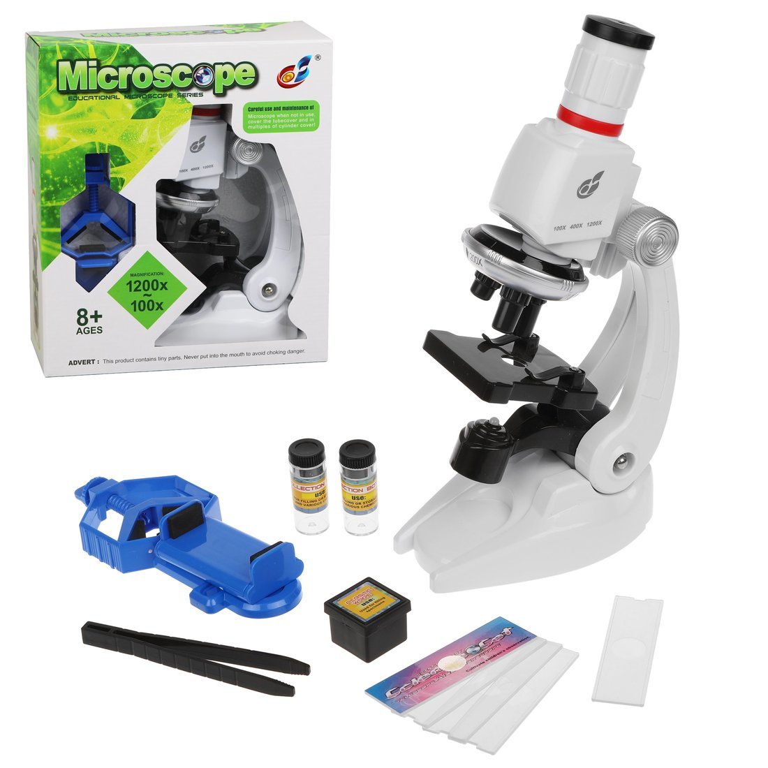 Микроскоп детский Наша Игрушка 100-1200х увеличение 3 объектива - фото 1