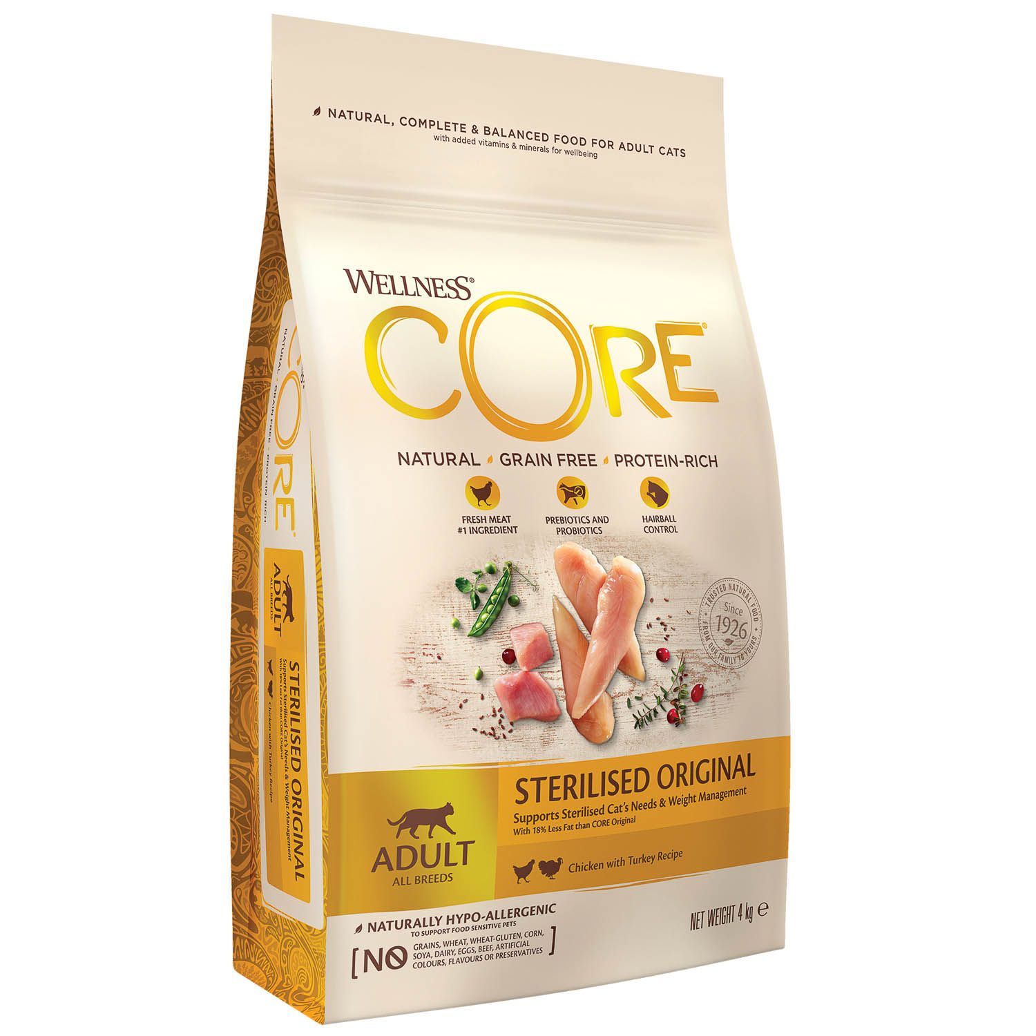 Сухой корм для кошек Wellness CORE 4 кг курица, индейка (для стерилизованных и кастрированных) - фото 9