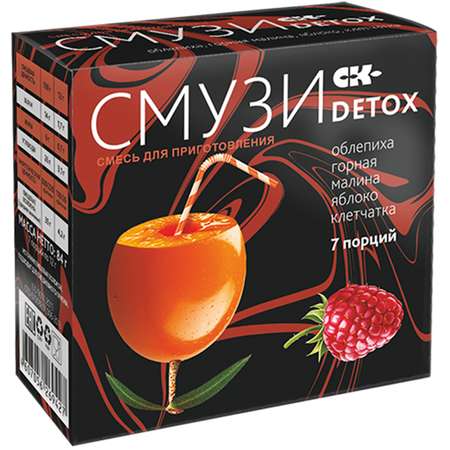 Смузи Сибирская клетчатка Detox малина-облепиха-яблоко 12г*7пакетиков