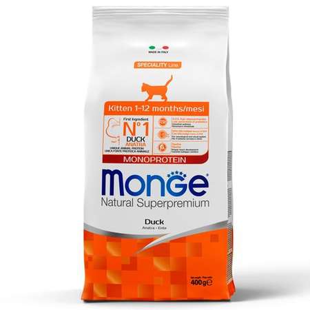 Корм для котят MONGE 400г Cat Monoprotein утка