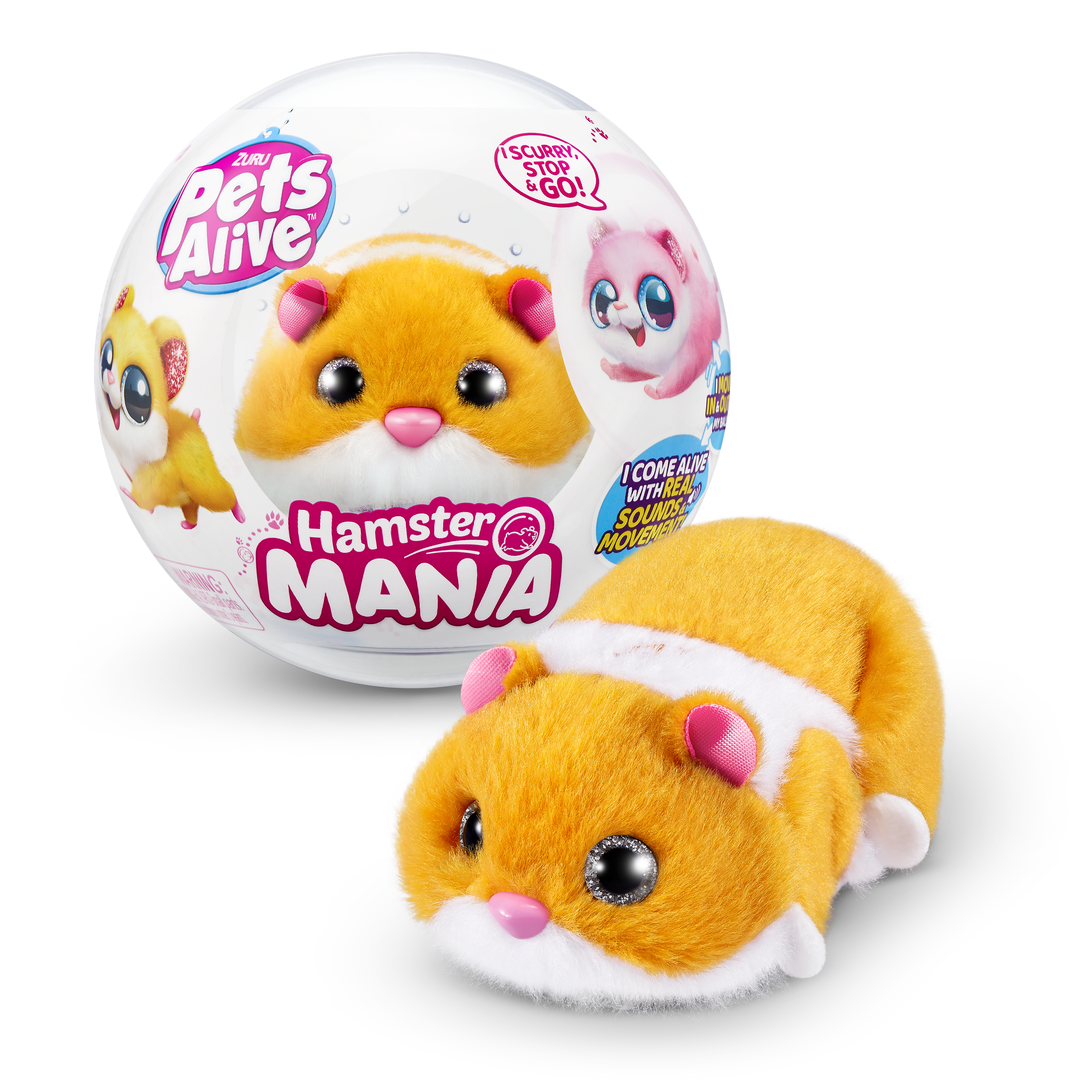 Игрушка Zuru Pets Alive Хомяк оранжевый в шаре Hamstermania - фото 7