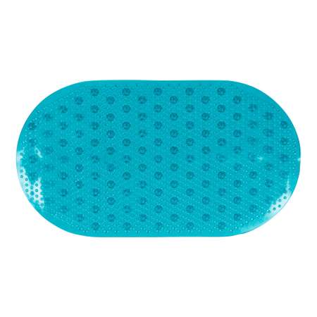 Коврик FOVERO для ванной SPA прозрачный Горошек 67х36см голубой