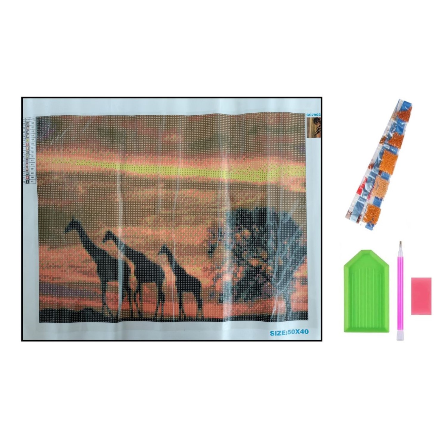 Алмазная мозаика Seichi Жирафы на закате 40х50 см - фото 4