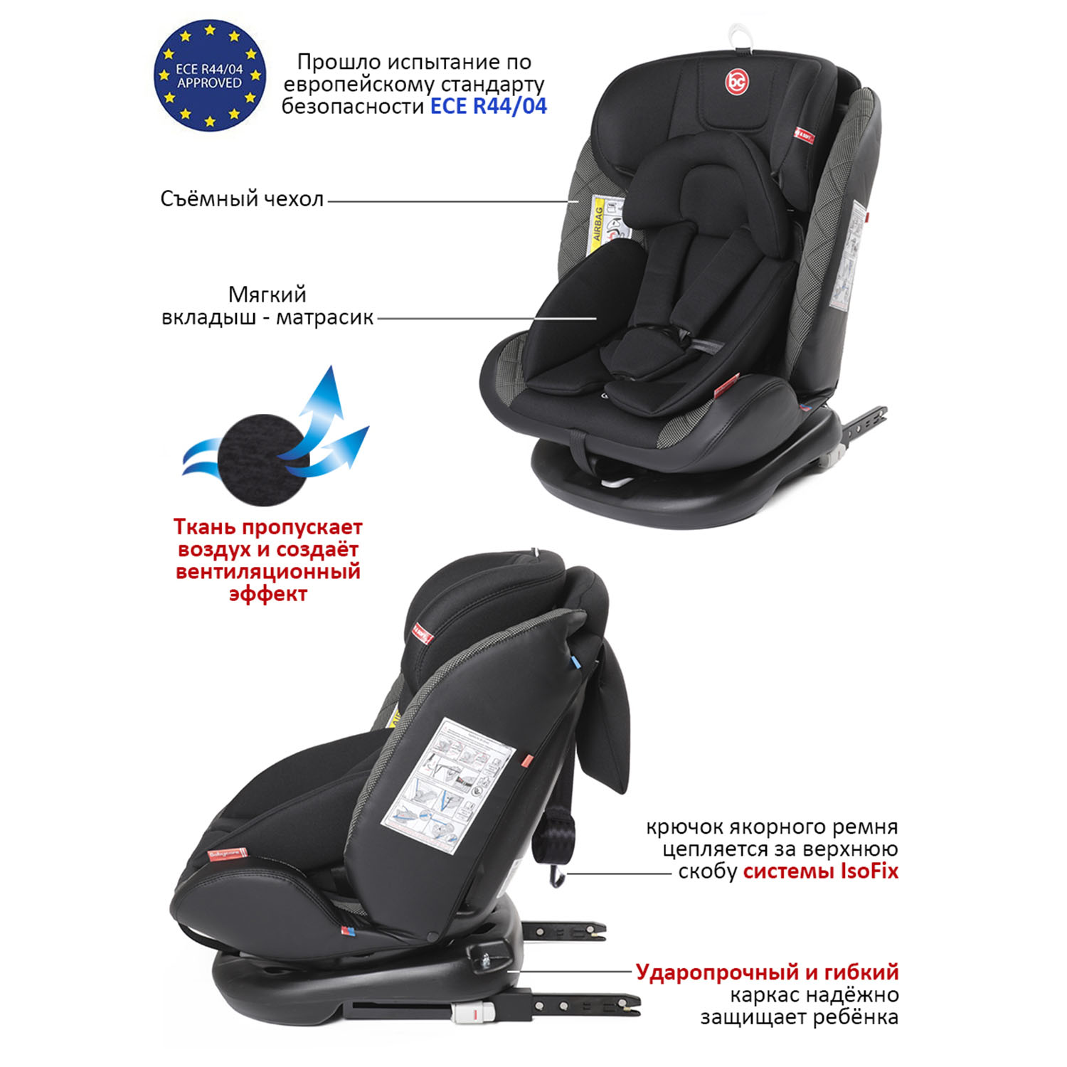 Автокресло BabyCare Shelter ISOFIX карбон черный - фото 2