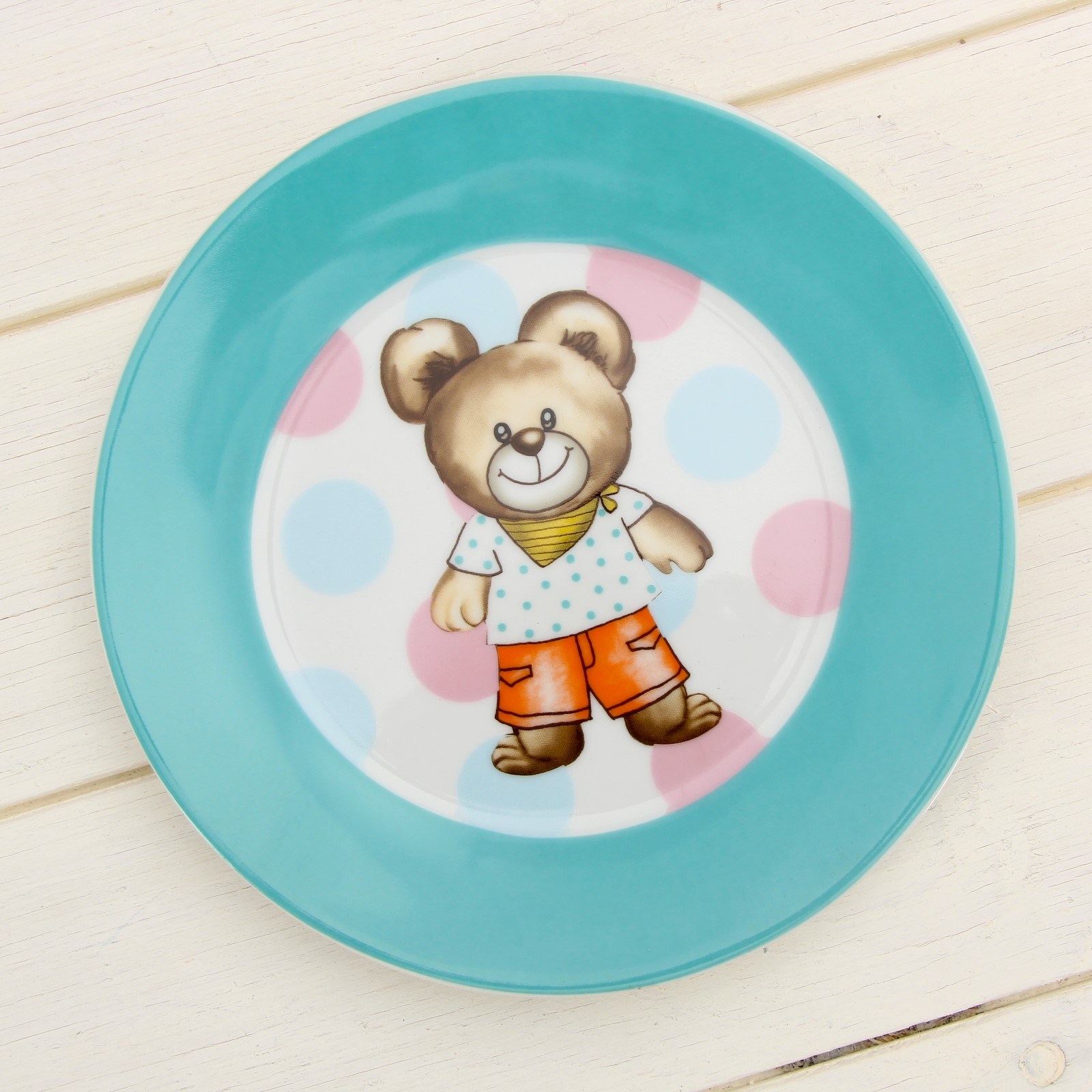 Набор детской посуды Доляна Мишка и горох кружка тарелка - фото 6