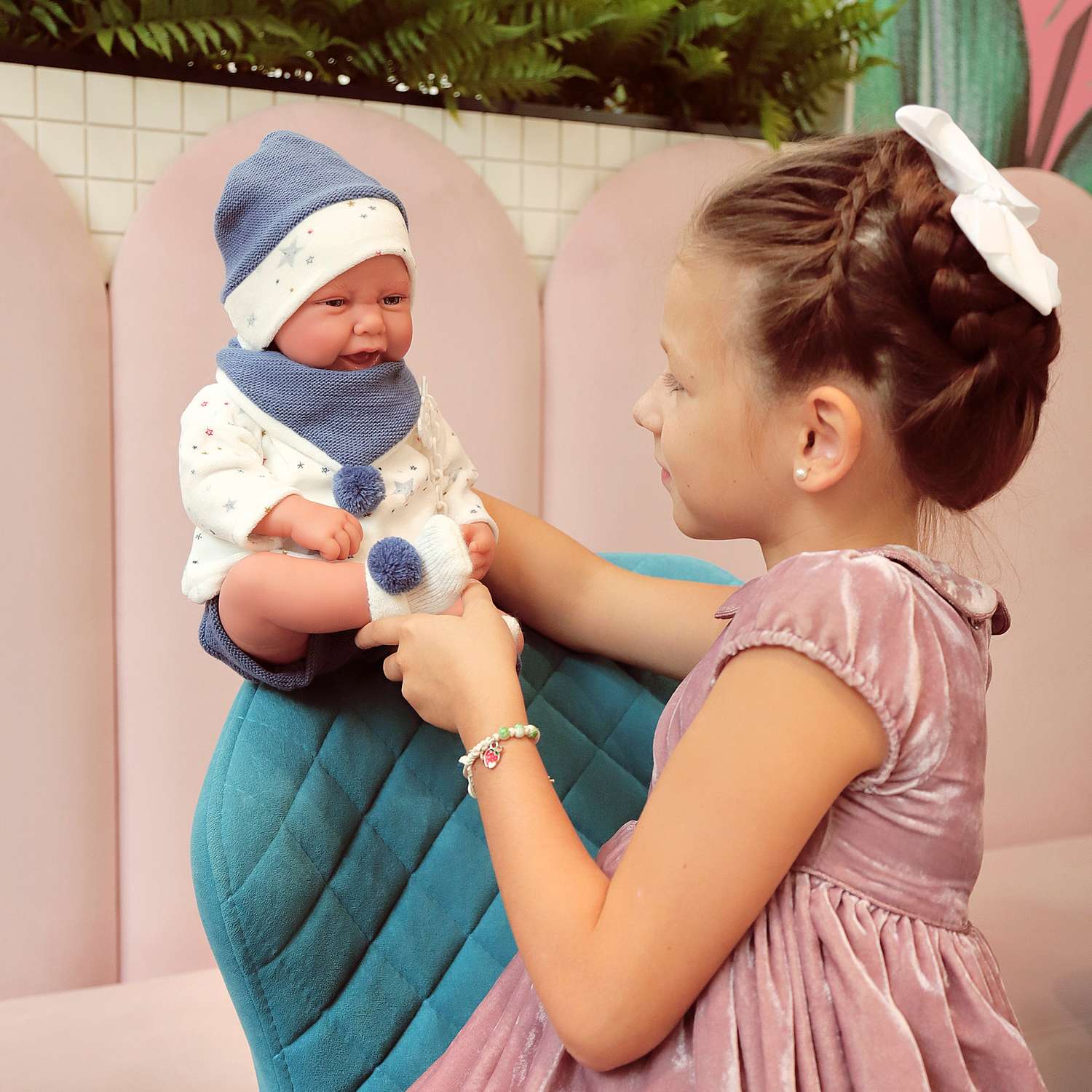 Кукла младенец Antonio Juan Реборн Пол в синем 40 см мягконабивная 3303 - фото 12