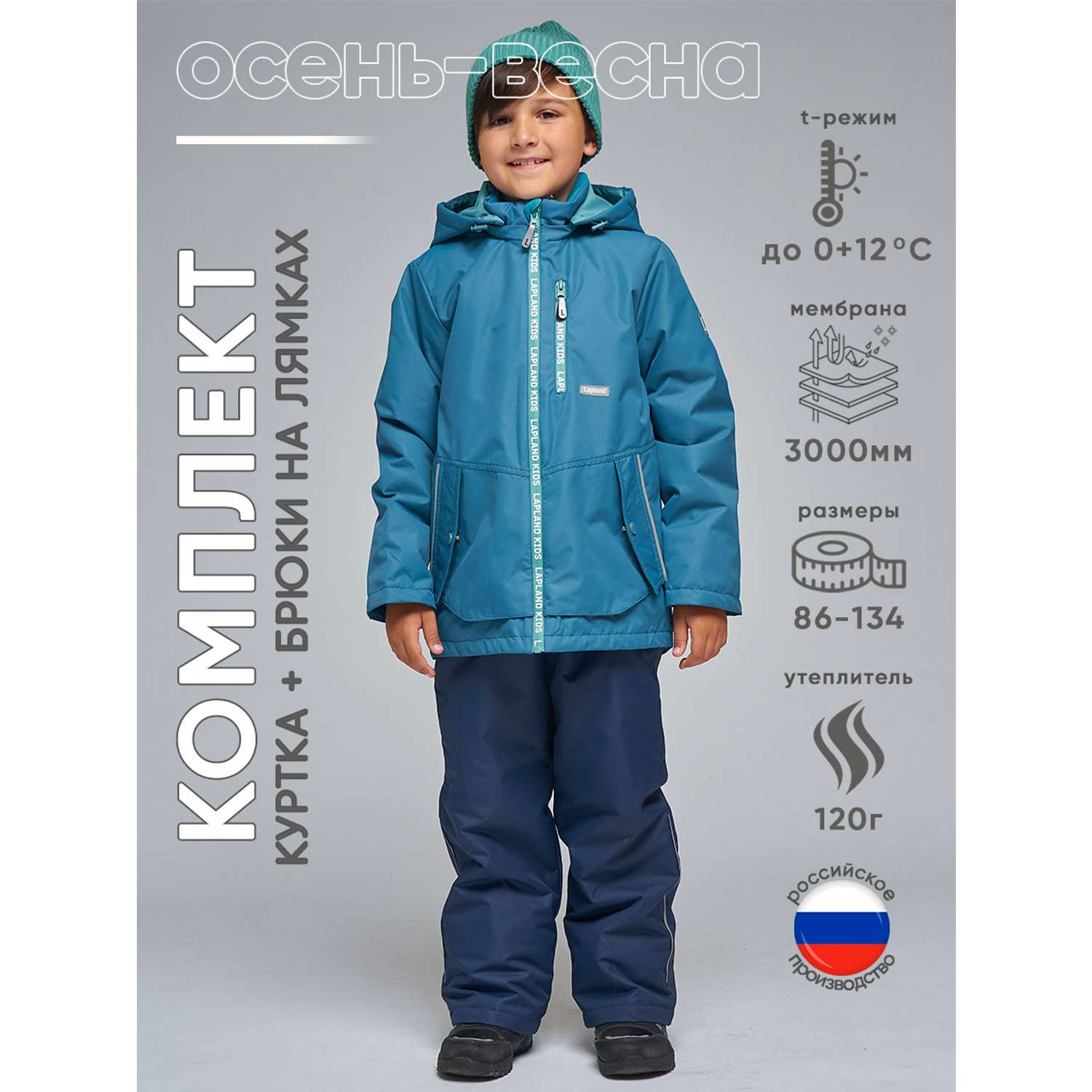 Куртка и брюки Lapland КМ16-9Однотон-р/Корсар-бирюза - фото 2