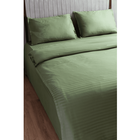 Комплект постельного белья LELIT 2-х спальный 100% страйп-сатин 145гр/м2 оливковый