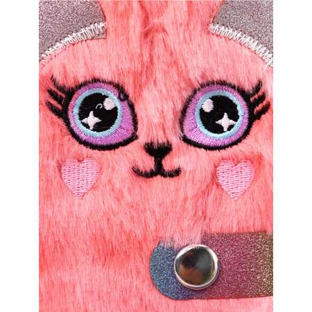 Блокнот плюшевый iLikeGift Cat eyes pink