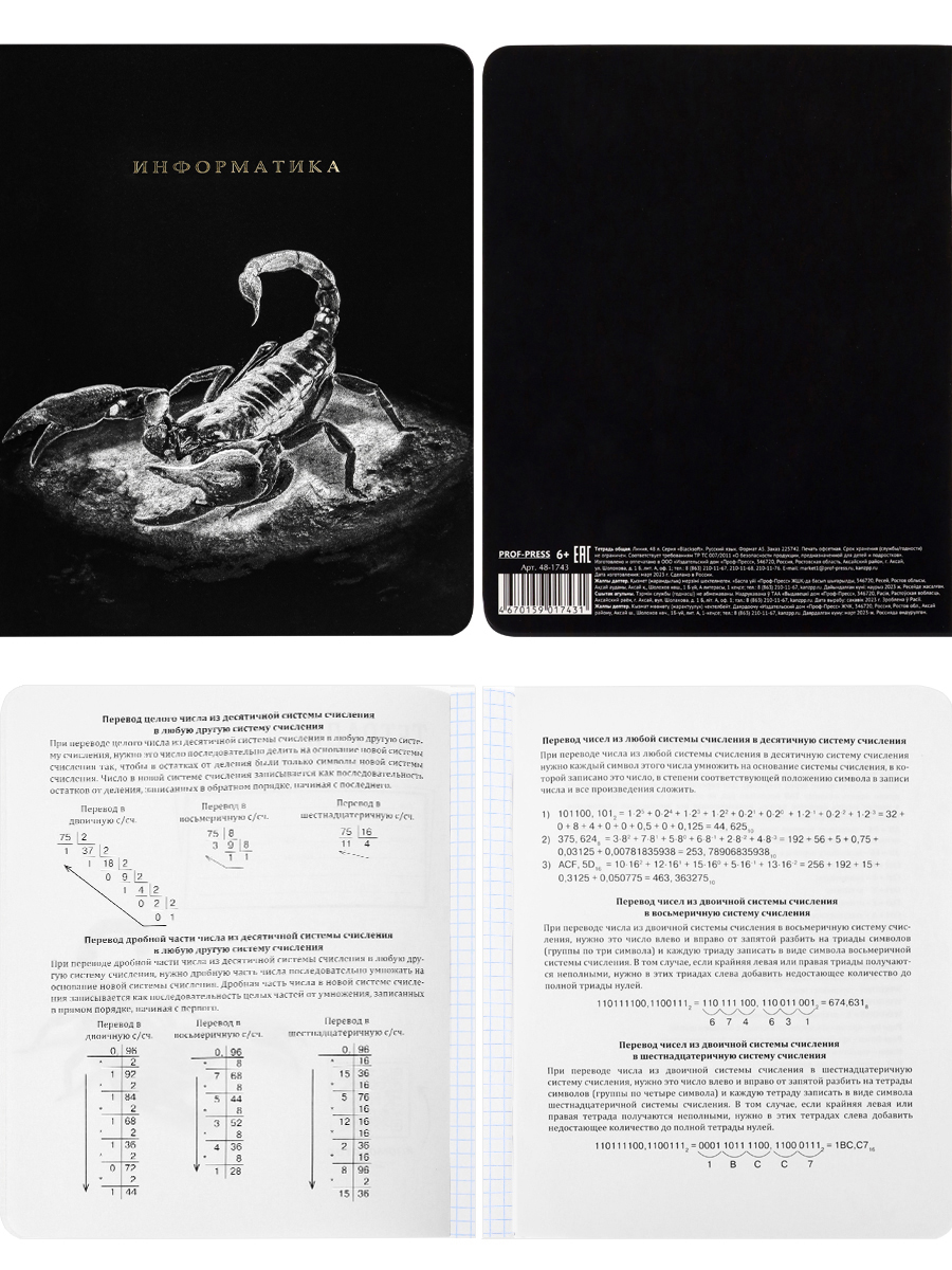 Набор предметных тетрадей Prof-Press blacksoft 48 листов в комплекте 12 штук - фото 12