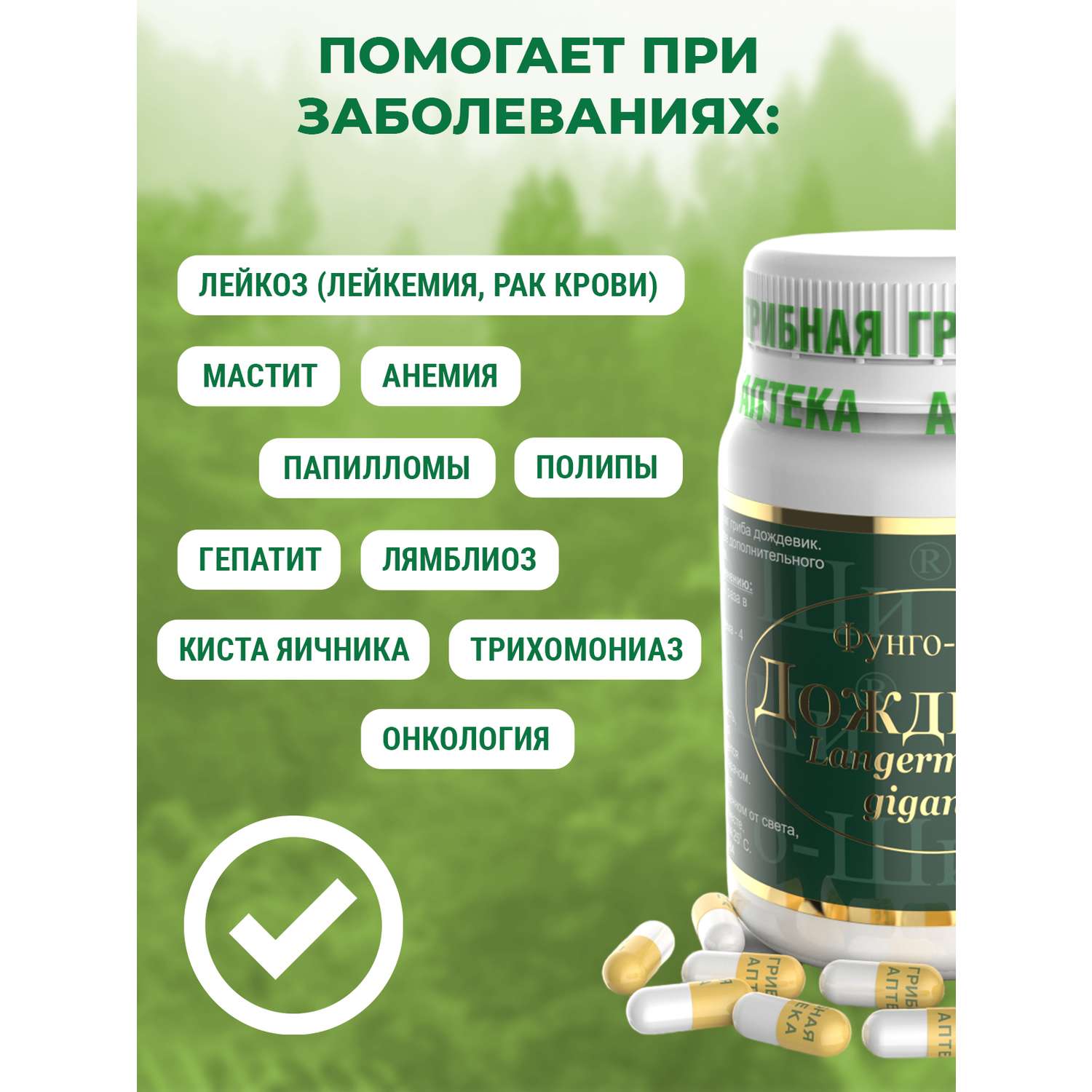 Натуральный препарат Грибная аптека Дождевик для очищения организма 60 капсул - фото 4