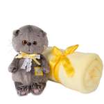 Мягкая игрушка BUDI BASA Кот Басик BABY с детским пледом 100*80 20 см BB06295