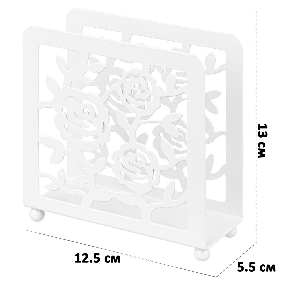 Салфетница El Casa 12.5х5.5х13 см Белая - фото 2