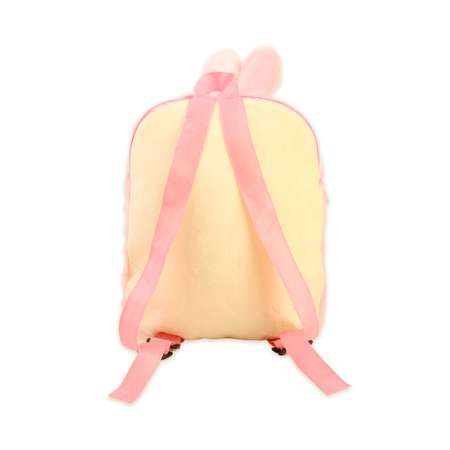 Мягкая игрушка-рюкзак Зайка Little Mania розово-коралловый