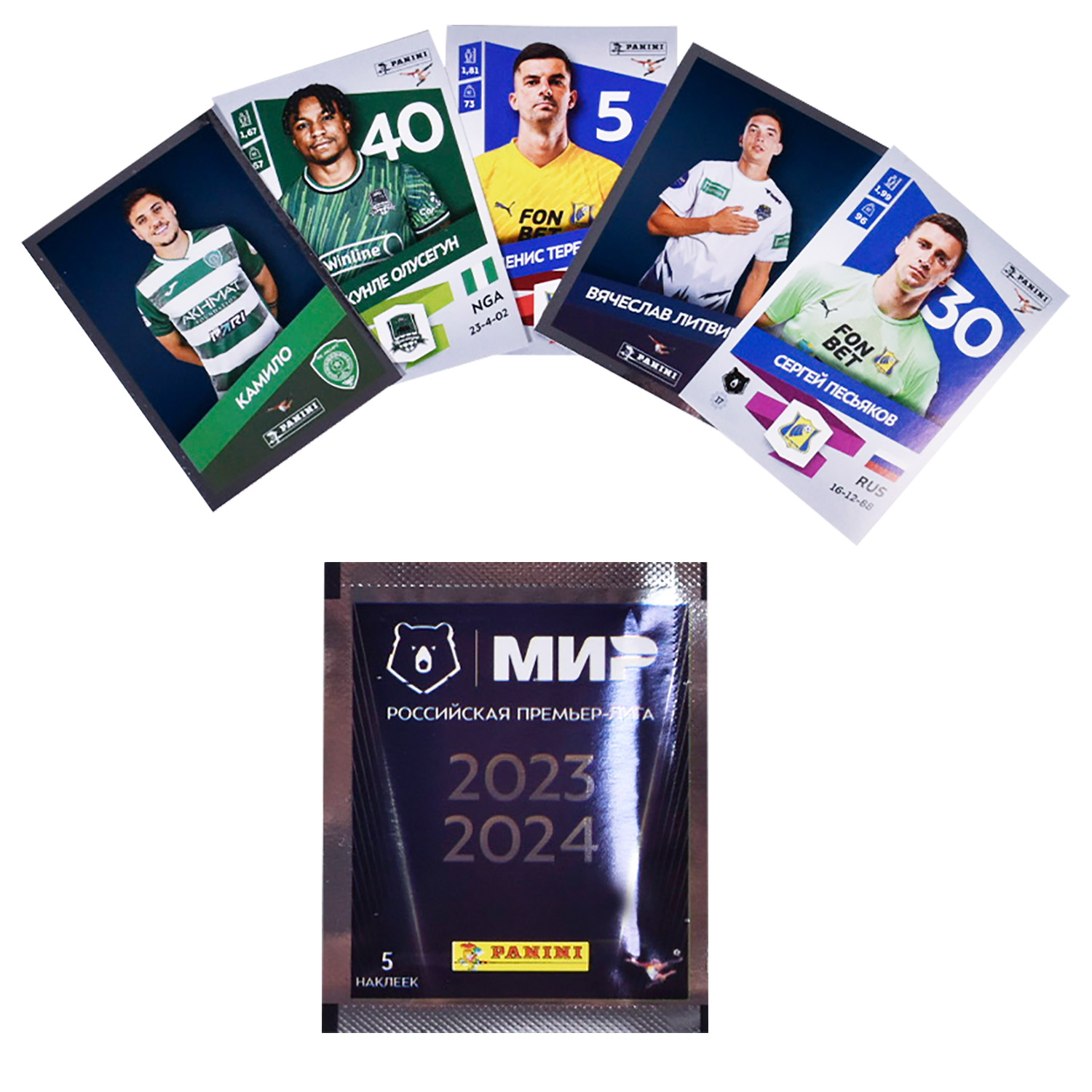 Наклейки коллекционные Panini РПЛ сезон 2023-2024 5 пакетиков в экоблистере - фото 4