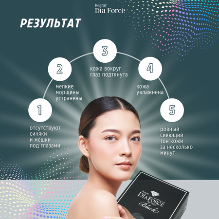 Гидрогелевые патчи для глаз REARAR Diaforce с черным жемчугом XXL Black Hydrogel Eye Patch 60 шт