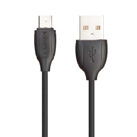 USB кабель Borofone BX19 Benefit MicroUSB 2.4A 1м PVC Черный