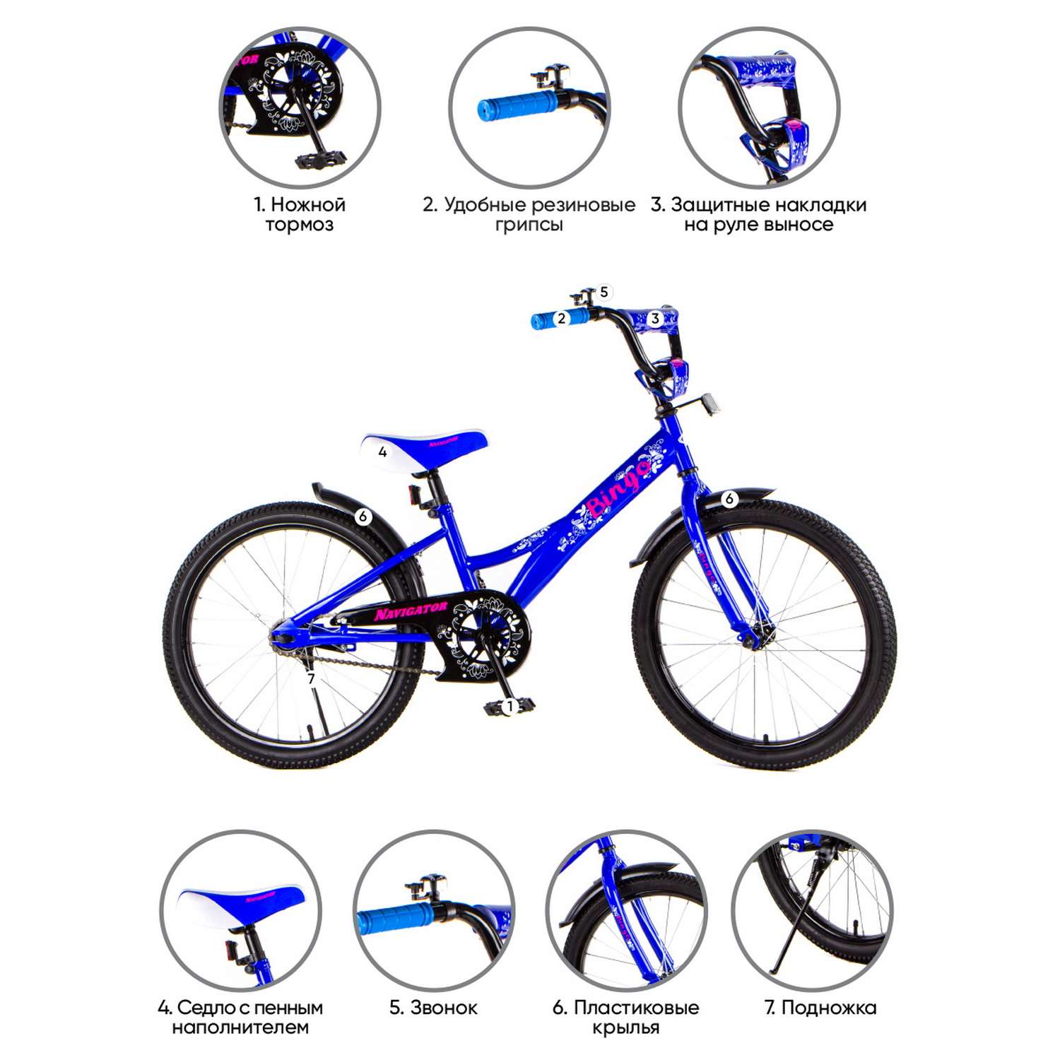 Детский велосипед Navigator Bingo колеса 20 синий - фото 2