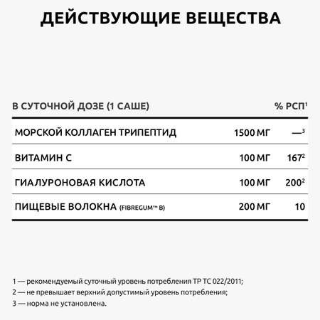 Коллаген морской порошок UltraBalance низкомолекулярный БАД 60 саше с витамином С и гиалуроновой кислотой