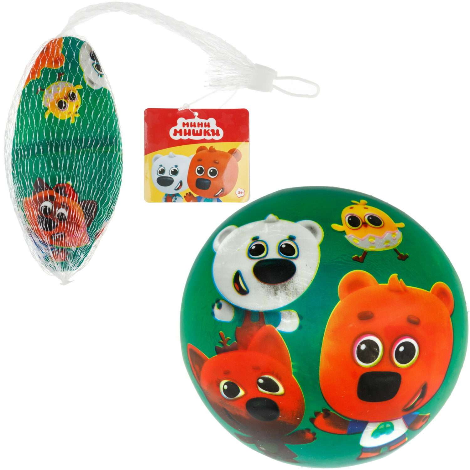 Мяч детский 15 см 1TOY Ми-Ми-Мишки Мини-мишки резиновый надувной для ребенка игрушки для улицы зеленый - фото 4