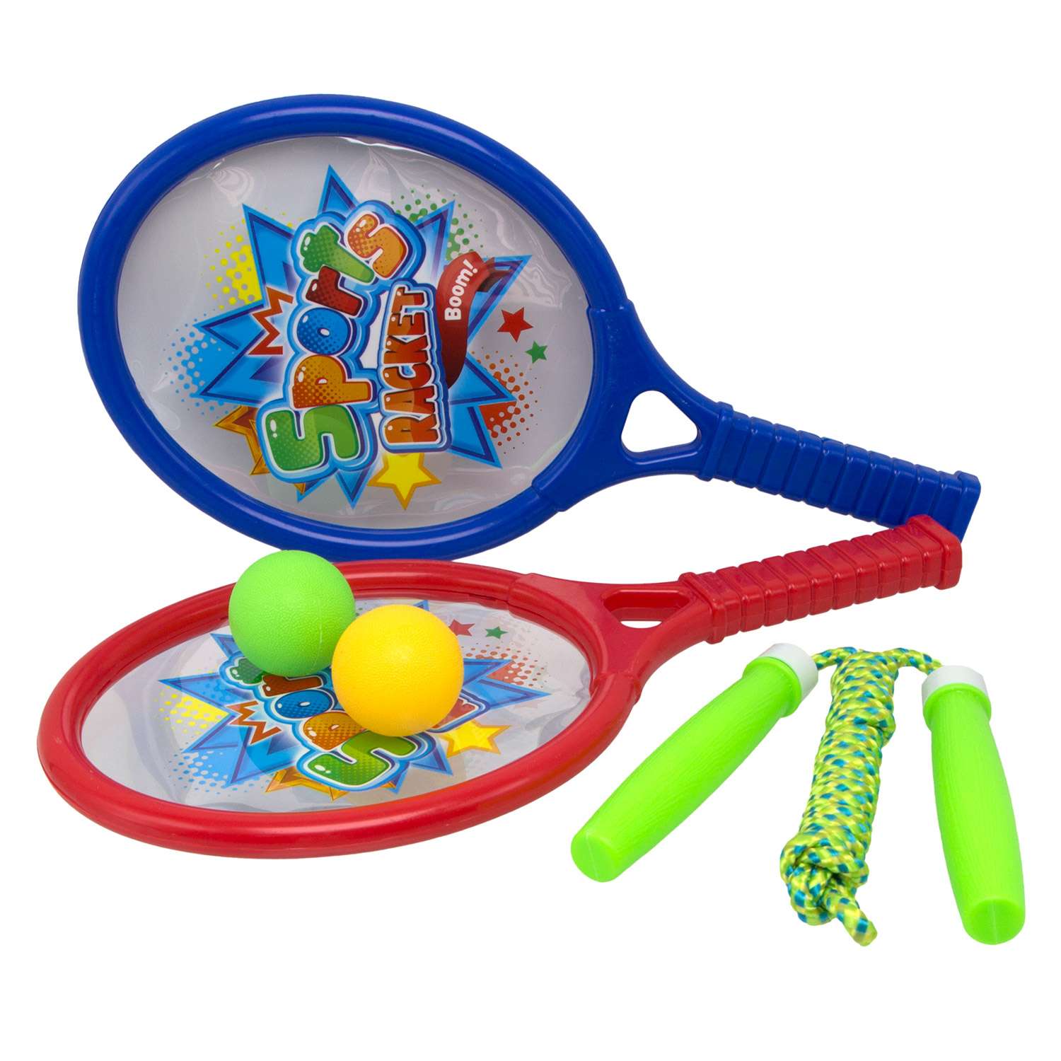 Игровой набор S+S Ракетки для тенниса с мячами и скакалкой - фото 1