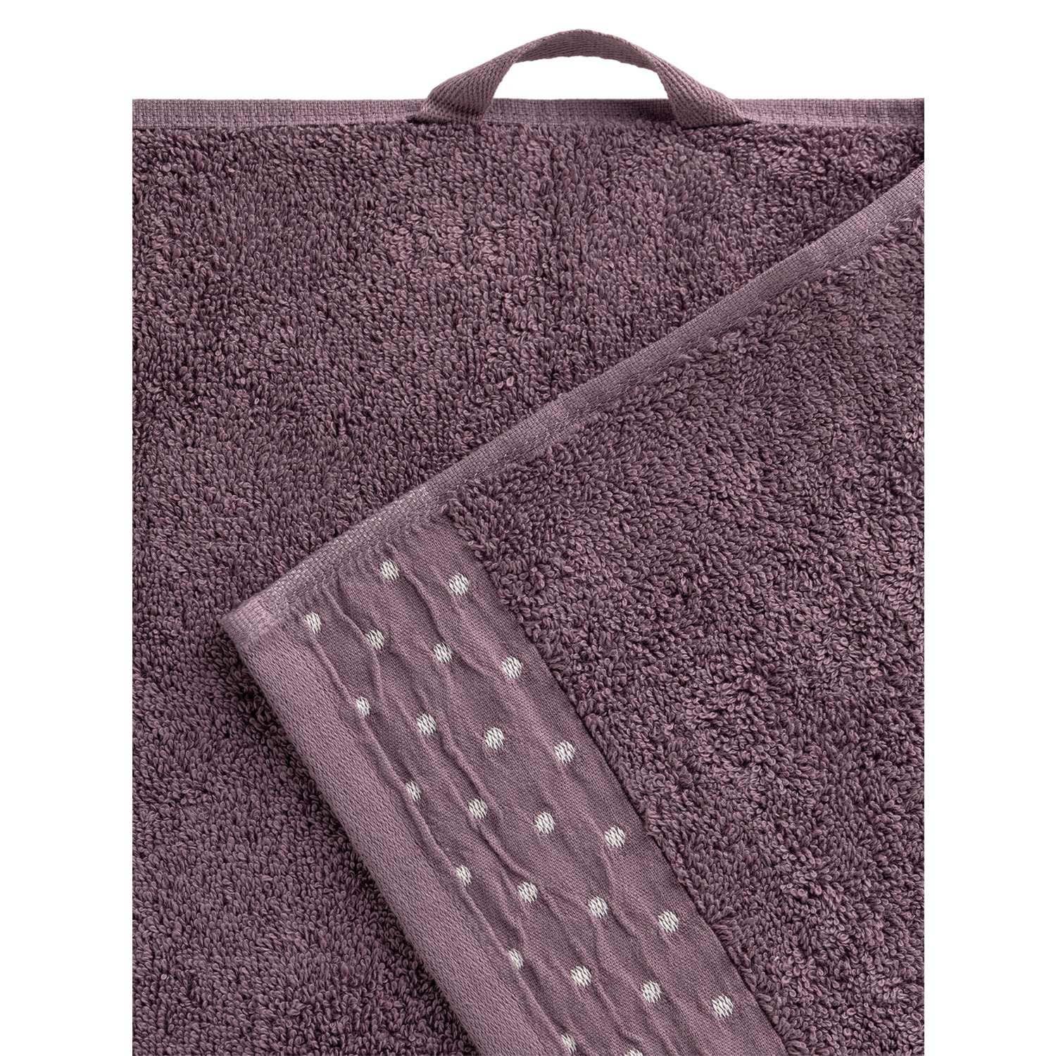 Полотенце махровое LUCKY с бордюром 35x70 см 100% хлопок лилово-коричневый D100312 - фото 3