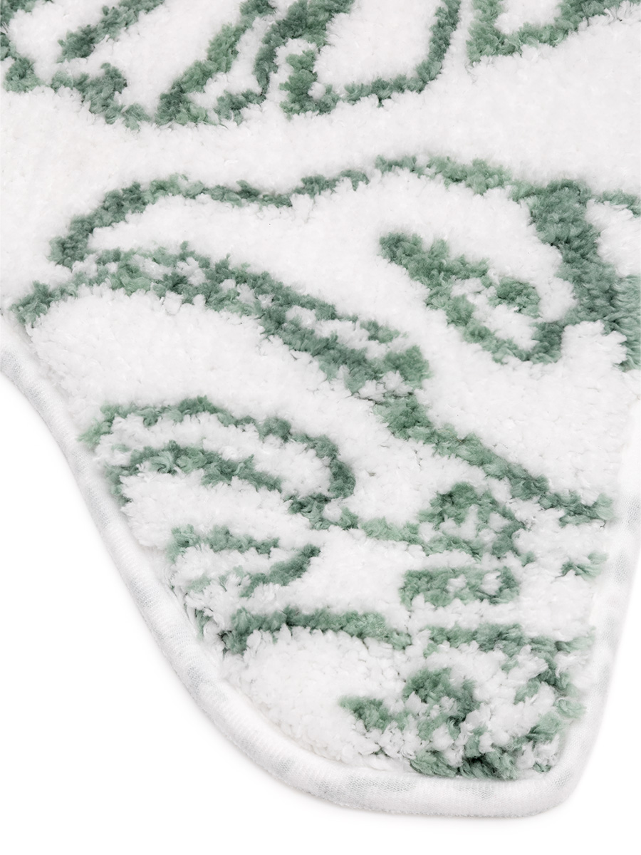 Коврик для ванной DeNASTIA 50x50 см микрофибра тропики молочный зеленый M111150 - фото 5