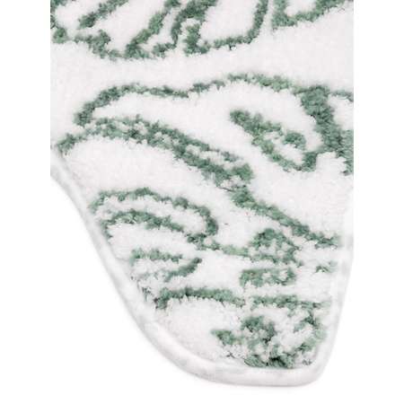 Коврик для ванной DeNASTIA 50x50 см микрофибра тропики молочный зеленый M111150