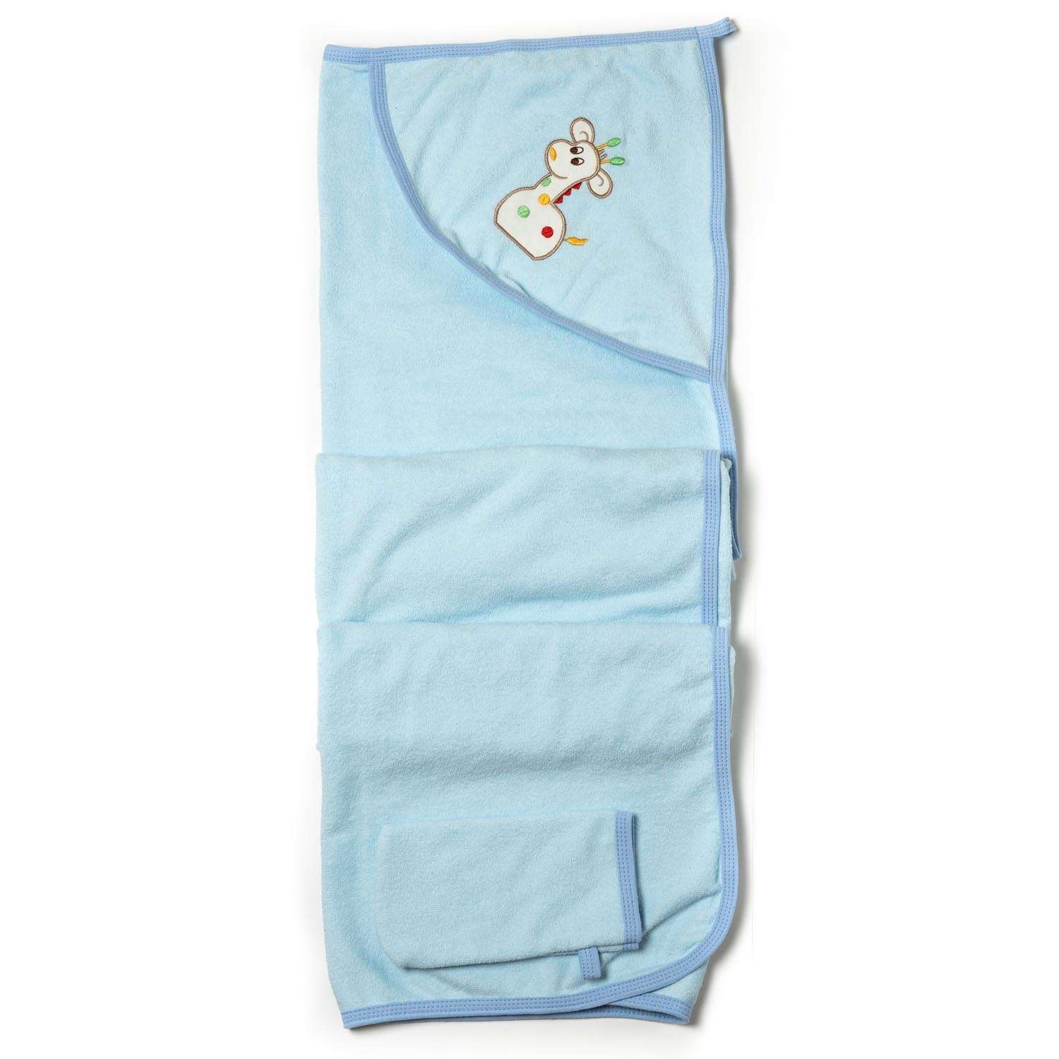 Пеленка (полотенце) ALARYSPEOPLE Для купания с уголком + рукавичка в подарок - фото 4