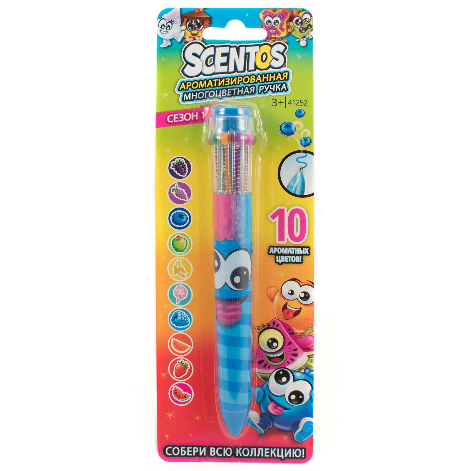 Ручка Scentos ароматизированная 10цветов Синяя 41252 - фото 2